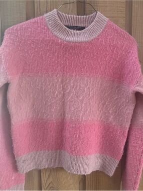 Scotch & Soda Pink Ombre Fuzzy Crewneck Sweater